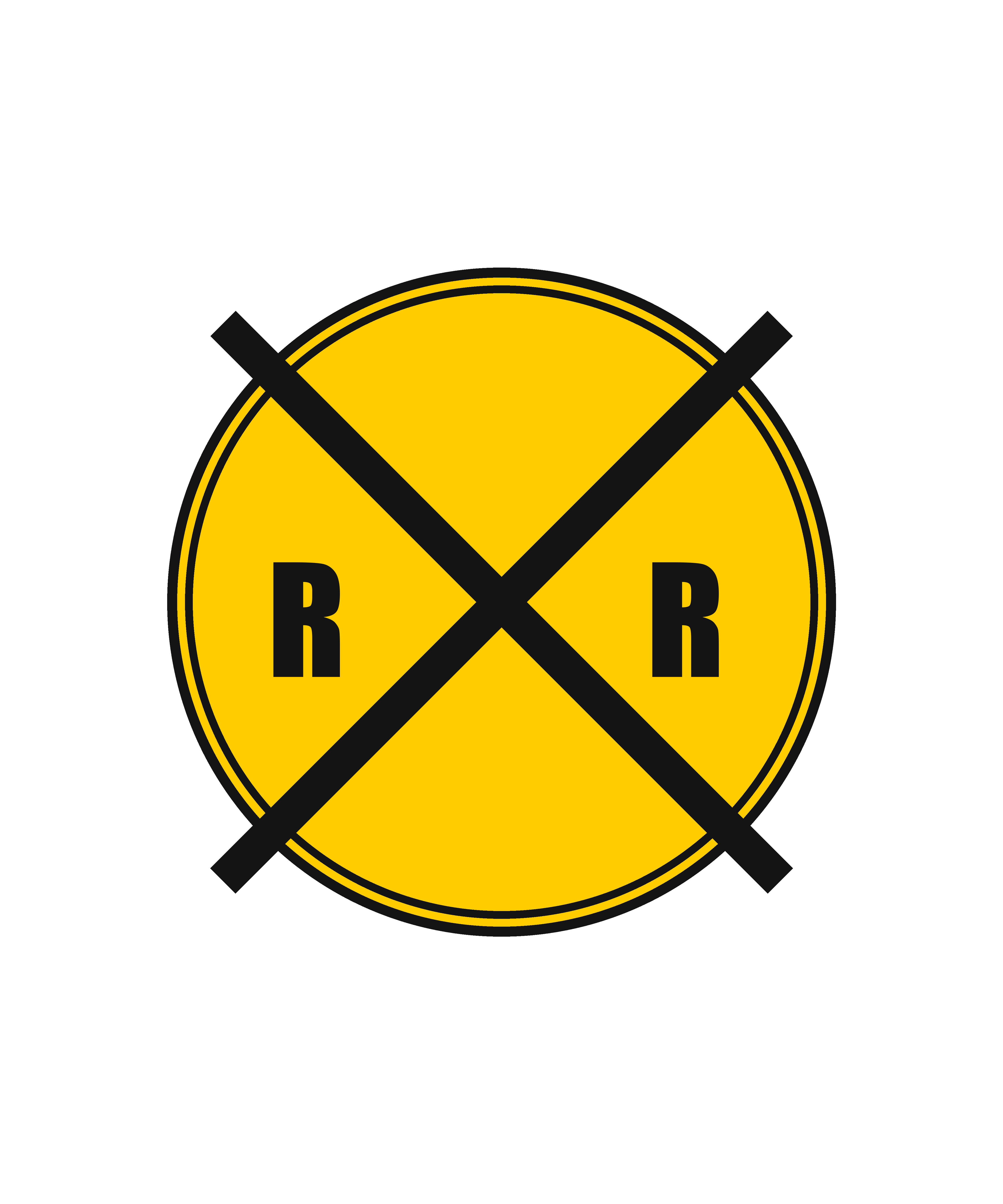 Railroad Crossing Round Sign Tee