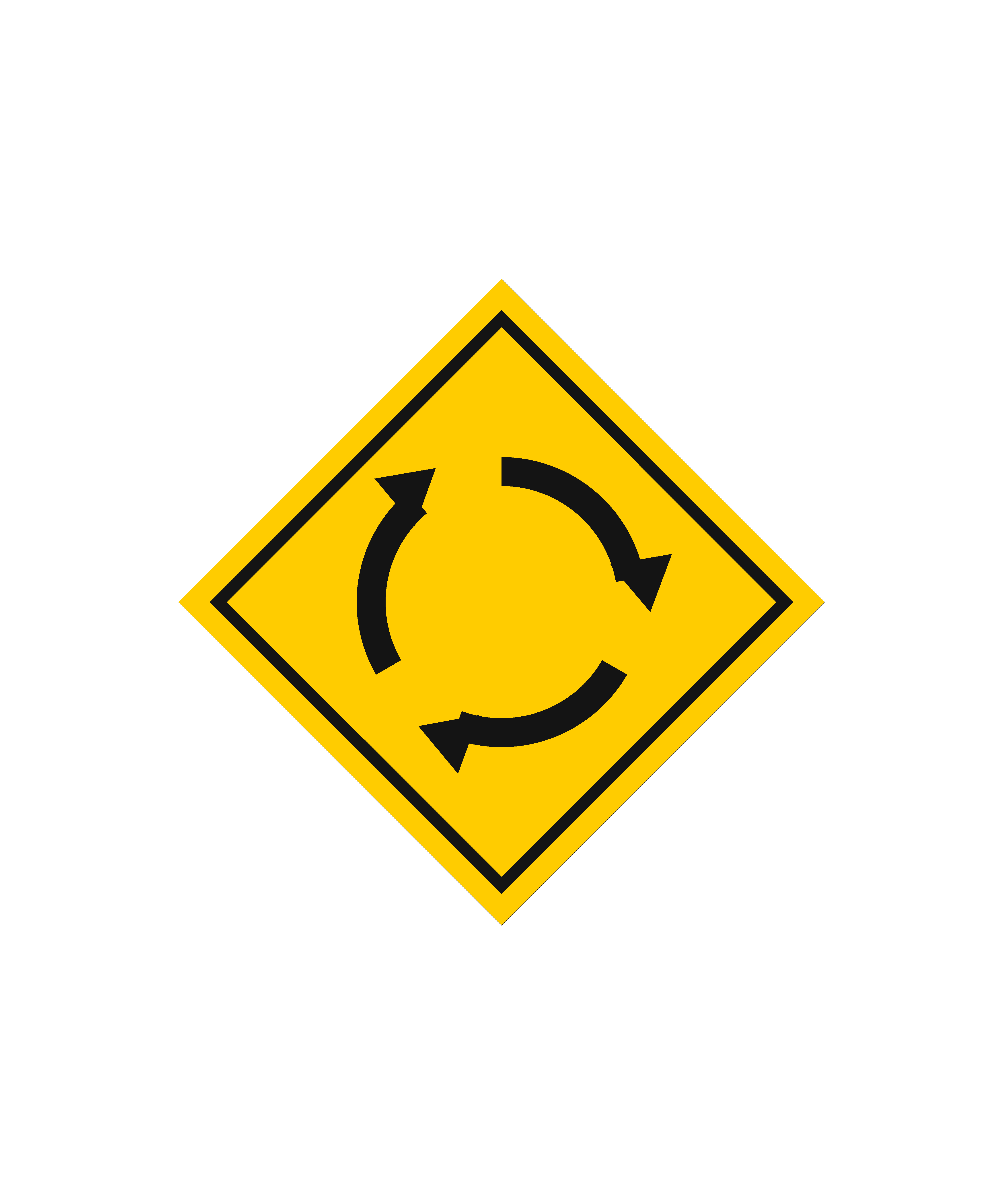 Roundabout Ahead Road Sign Tee