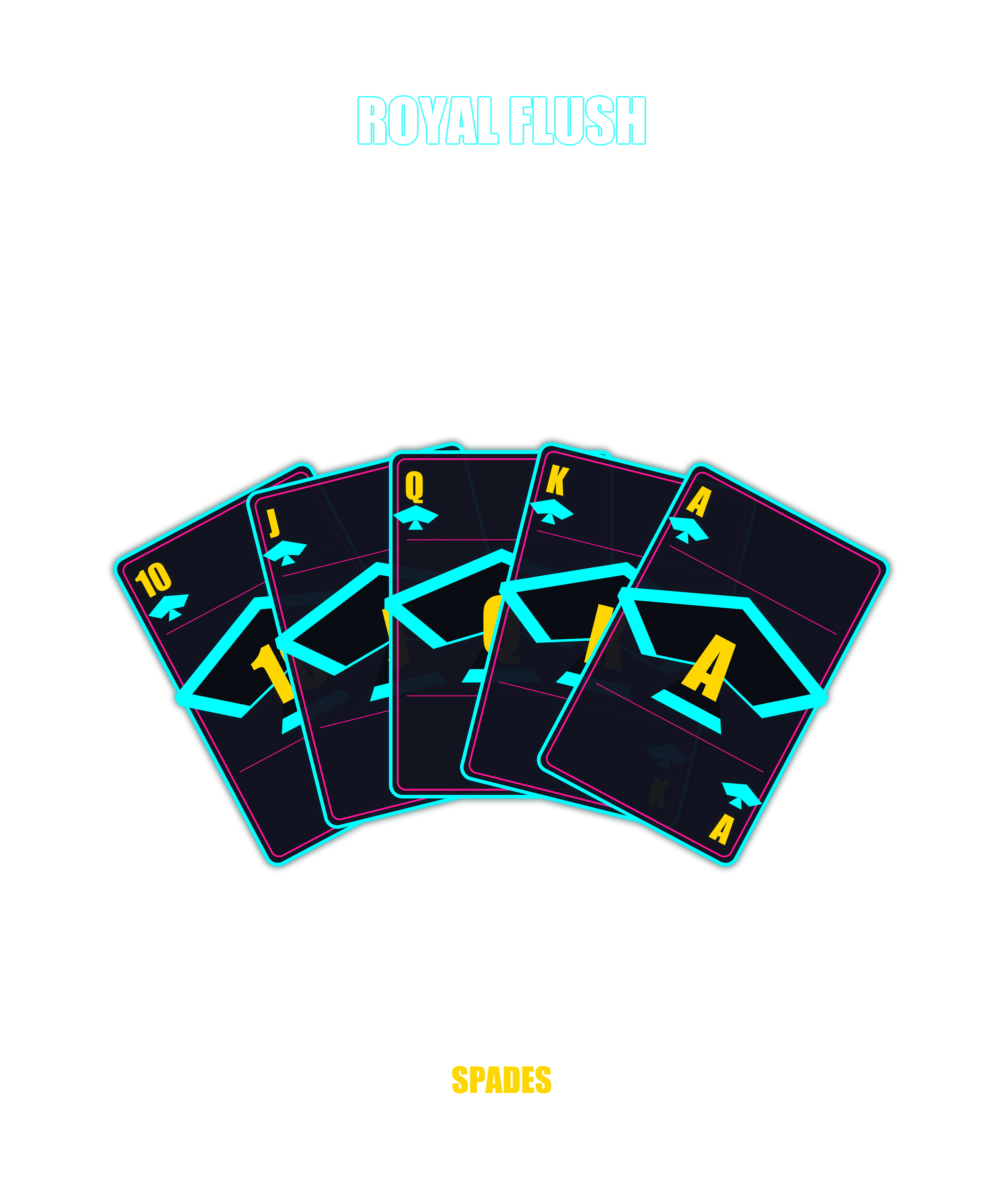 Neon Royal Flush Poker Tee